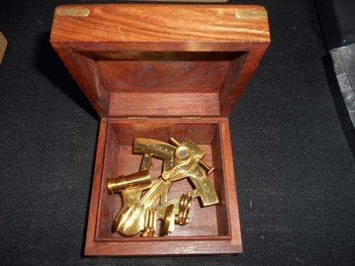 SEXTANT BRASS IN WOODEN BOX - COLLECTORS ITEM